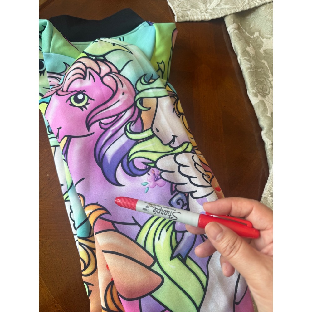 Alice Vandy My Little Pony Bomber Jacket M Multicolor Reversible Cropped Zip - Picture 8 of 11